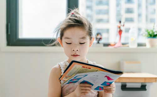 Small child reading